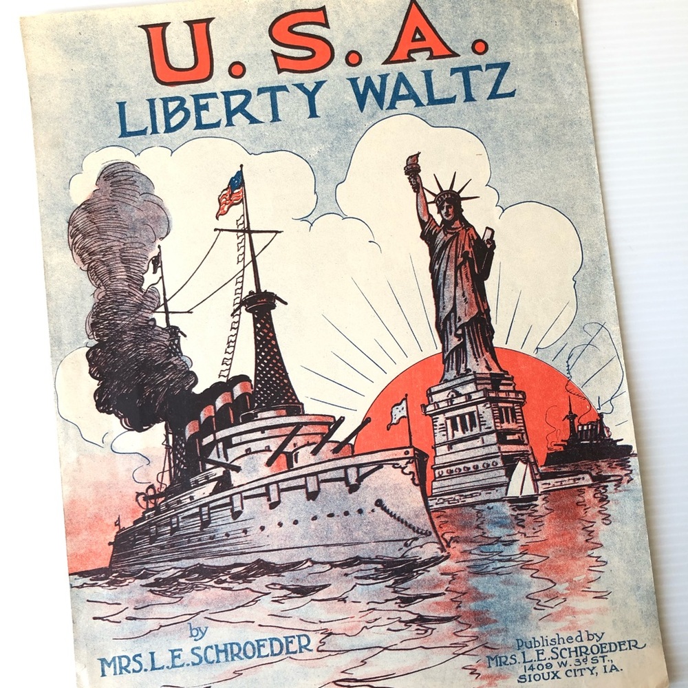 1917 Statue of Liberty Art Music Sheets